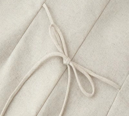 Tailored Sleeveless Vest- Beige