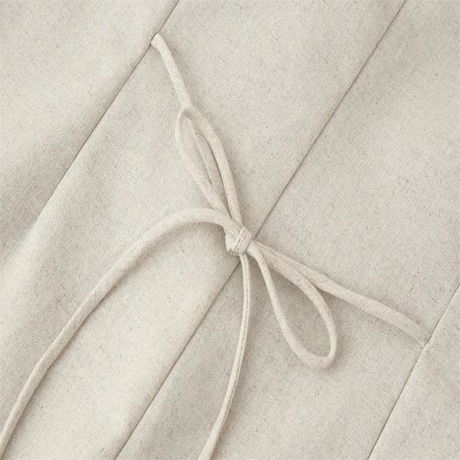 Tailored Sleeveless Vest- Beige