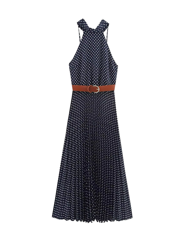 Vintage Halter Neck Dress with Belt