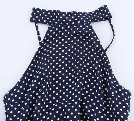 Vintage Halter Neck Dress with Belt
