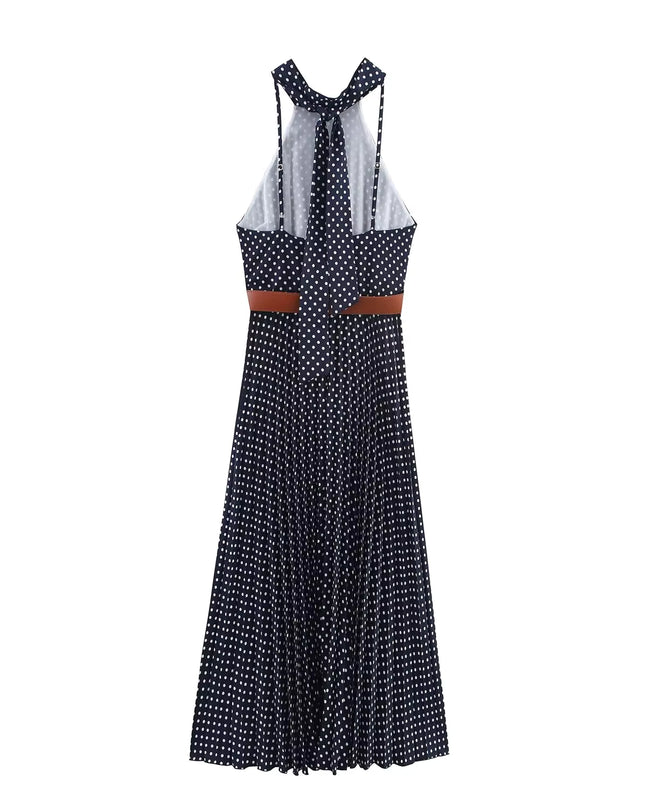 Vintage Halter Neck Dress with Belt
