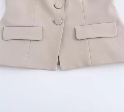 Short Sleeve Top With Button Front