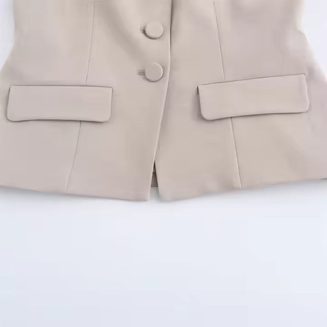 Short Sleeve Top With Button Front