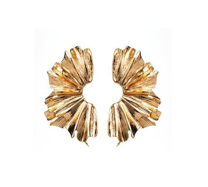 Retro Irregular Gold & Silver-Tone Stud Earrings