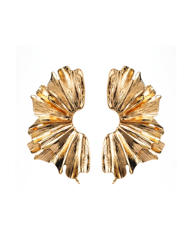 Retro Irregular Gold & Silver-Tone Stud Earrings