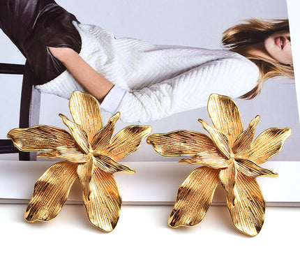 Roman-Inspired Floral Statement Stud Earrings