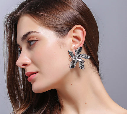 Roman-Inspired Floral Statement Stud Earrings