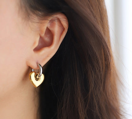 Heart-shaped Drop Earrings