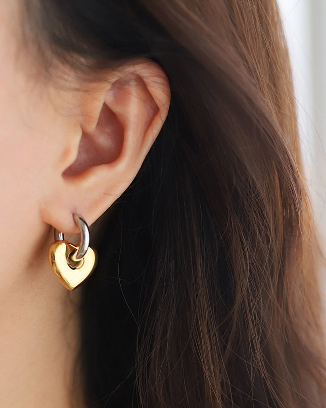 Heart-shaped Drop Earrings