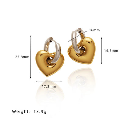 Heart-shaped Drop Earrings