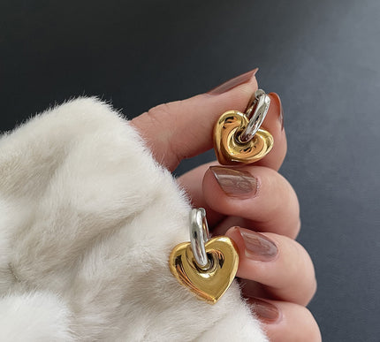 Heart-shaped Drop Earrings