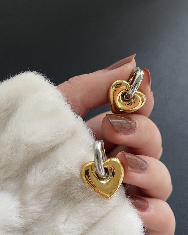 Heart-shaped Drop Earrings