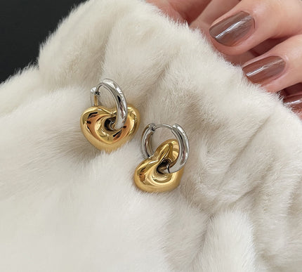 Heart-shaped Drop Earrings