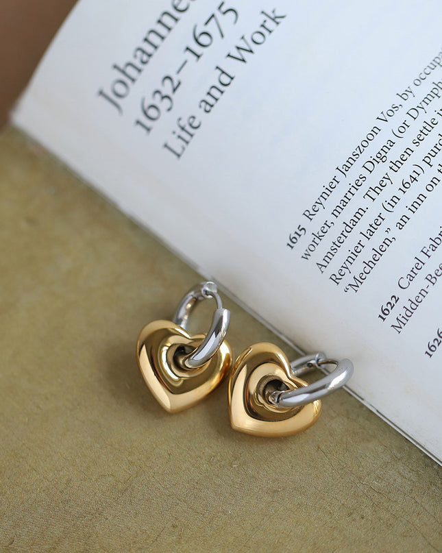 Heart-shaped Drop Earrings