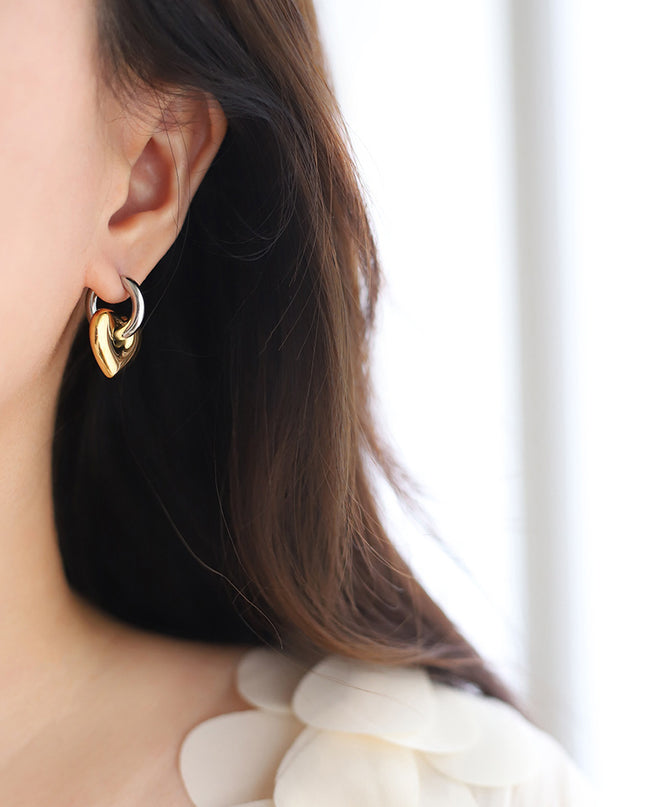 Heart-shaped Drop Earrings