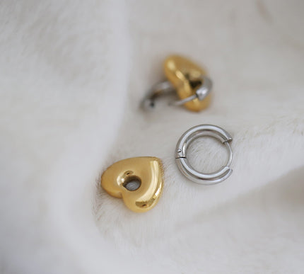 Heart-shaped Drop Earrings