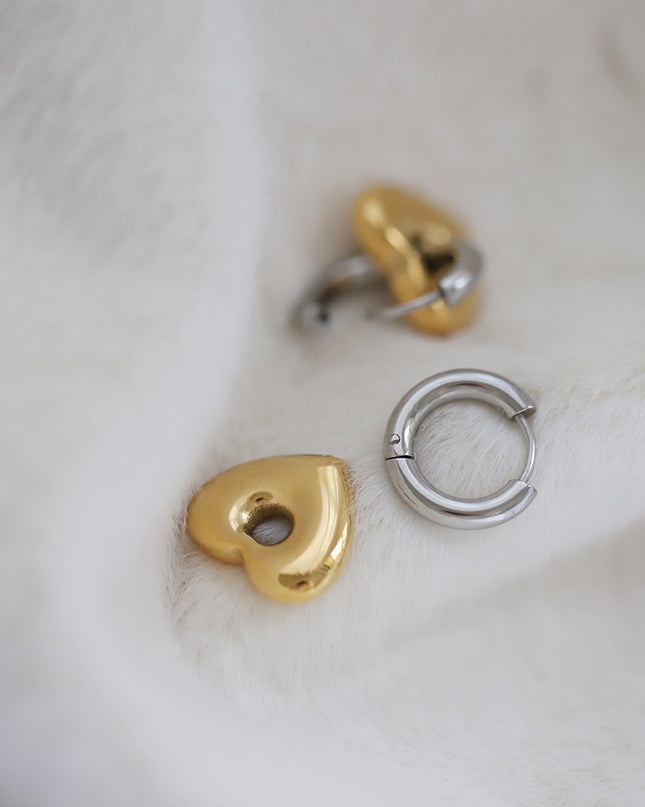 Heart-shaped Drop Earrings