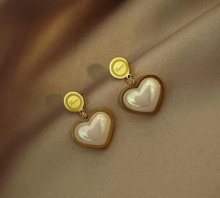 Sweet Heart Necklace & Earrings Set – Gold Tone