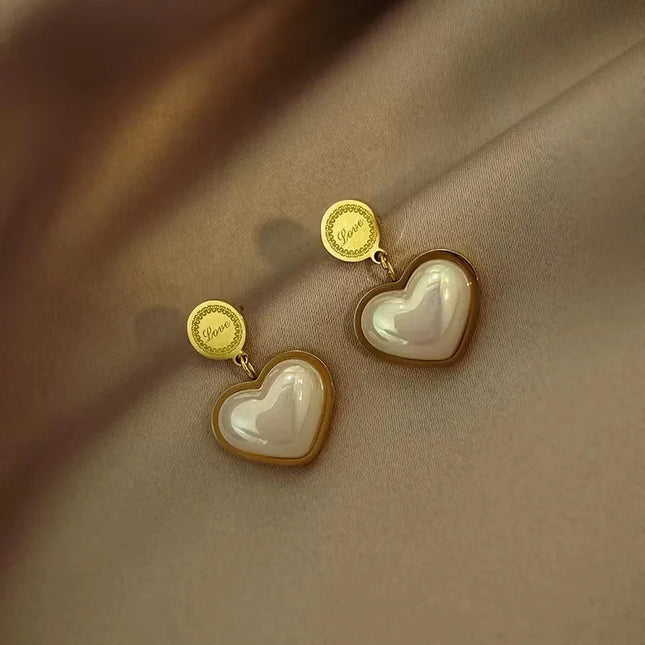 Sweet Heart Necklace & Earrings Set – Gold Tone